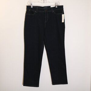 Talbots Simply Flattering 5 Pocket Straight Leg Jean Womens 10P Petite Dark Wash